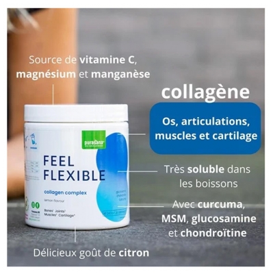 Purasana Feel Flexible Poudre de Collagène Articulations - Citron 240 g