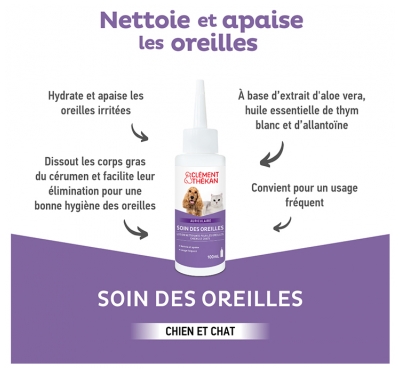 Clément Thékan Soin des Oreilles chiens et chats 100 ml
