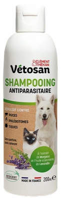 Clément Thékan Vétosan Shampoing Anti Parasitaire Chats et Chiens Bio 200 ml