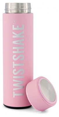 Twistshake Bouteille Chaude ou Froide 420 ml - Couleur : Rose Pastel