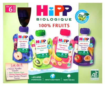 Hipp Gourdes Multipack 4 Variétés 6 Mois