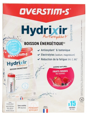 Overstims Hydrixir Antioxydant Boisson Énergétique 15 Sachets - Goût : Fruits Rouges