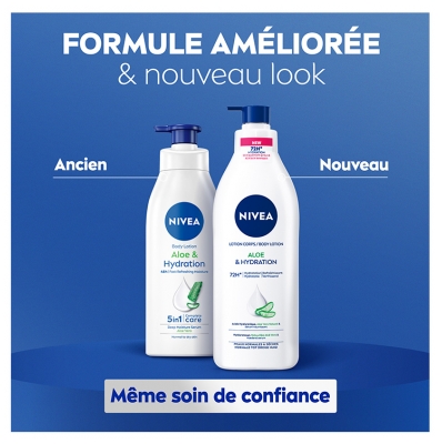 Nivea Lotion Corps Aloe & Hydratation 72H Peaux Normales à Sèches 400 ml