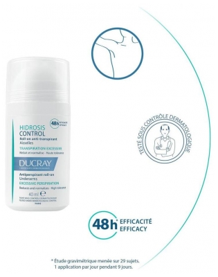 Ducray Roll-On Anti-Transpirant Aisselles Transpiration Excessive Hidrosis Control 40 ml