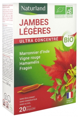 Naturland Jambes Légères Bio 20 Ampoules