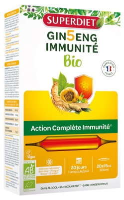Superdiet Ginseng Immunité Bio 20 Unités