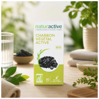 Naturactive Charbon Végétal Activé Bio 60 Unités