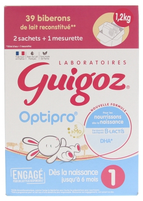 Guigoz Optipro 1 Dès la Naissance Jusqu'à 6 Mois en Sachets 1,2 kg