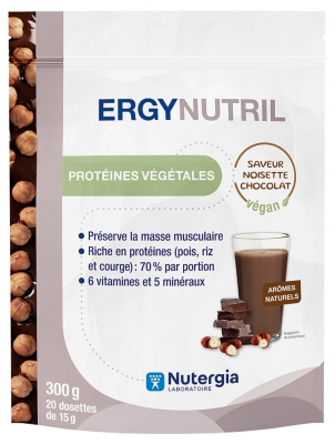 Nutergia Ergynutril Protéines Végétales Saveur Noisette Chocolat 300 g