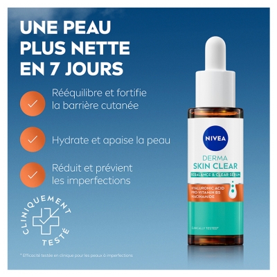 Nivea Derma Skin Clear Sérum Purifiant & Apaisant Peaux à Imperfections 30 ml