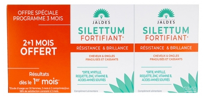 Jaldes Silettum Fortifiant Résistante et Brillance Lot de 3 x 60 Comprimés dont 60 Offerts