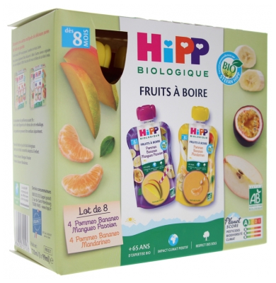 Hipp Smoothies Gourdes Multipack 2 Variétés 8 Mois