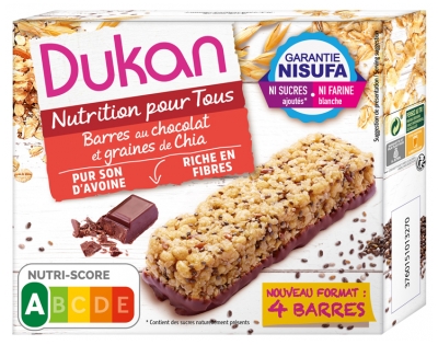 Dukan Barres au Chocolat et Graines de Chia