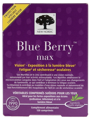 New Nordic Blue Berry Protection Lumière Bleue 120 Unités