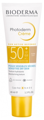 Bioderma Photoderm Crème Solaire Anti-Âge Teintée Peaux Sensibles Sèches SPF 50+ 40 ml