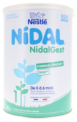 Nestlé Nidal NidalGest 1 Formule Épaissie De 0 à 6 Mois 800 g