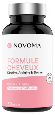 Novoma Formule Cheveux Kératine Arginine & Biotine 60 Gélules