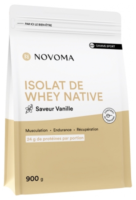 Novoma Isolat de Whey Native - Nature Poudre 900 g - Saveur : Vanille