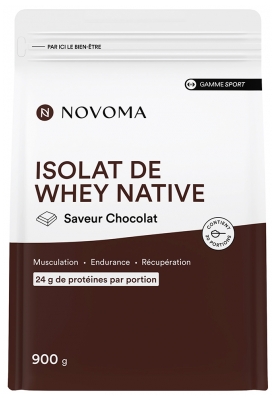Novoma Isolat de Whey Native - Nature Poudre 900 g - Saveur : Chocolat