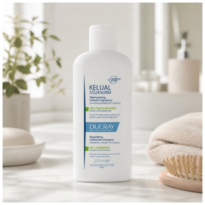 Ducray Kelual Squanorm Shampoing Traitant Régulateur Pellicules Grasses & Récidivantes 200 ml