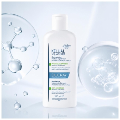 Ducray Kelual Squanorm Shampoing Traitant Régulateur Pellicules Grasses & Récidivantes 200 ml