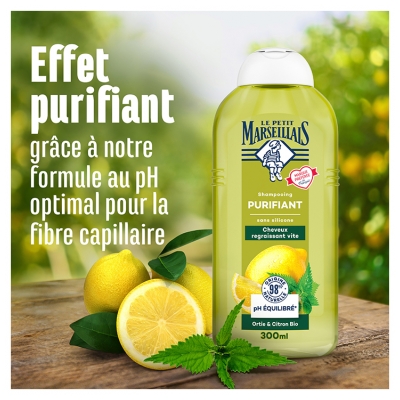 Le Petit Marseillais Shampoing Purifiant Ortie et Citron 300 ML