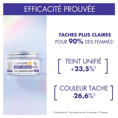 Léa Nature SO BIO étic Lumi'Lys [C] Soin Peeling Doux Anti-Taches Expert Nuit Biologique 50 ML