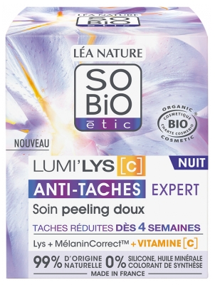 Léa Nature SO BIO étic Lumi'Lys [C] Soin Peeling Doux Anti-Taches Expert Nuit Biologique 50 ML