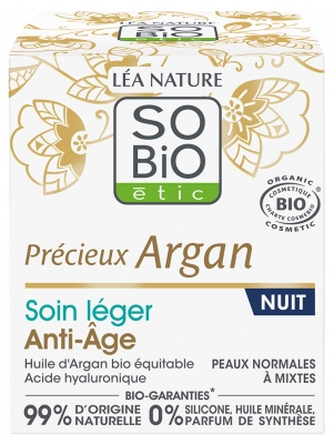 Léa Nature SO BIO étic Précieux Argan Soin Léger Anti-Âge Nuit Biologique 50 ML
