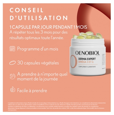Oenobiol Derma Expert Oméga 3 et 6 30 Unités