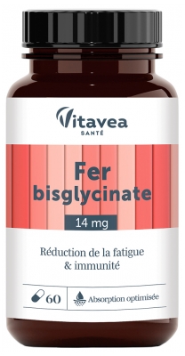 Vitavea Fer Bisglycinate Réduction de la Fatigue & Immunité 60 Unités