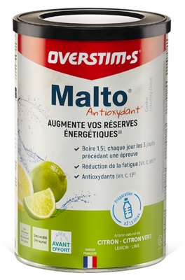 Overstims Malto Poudre pour Boisson Antioxydante 450 g - Arôme : Citron - Citron Vert