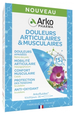 Arkopharma Arkofluides Douleurs Articulaires & Musculaires 5 Actions 20 Ampoules