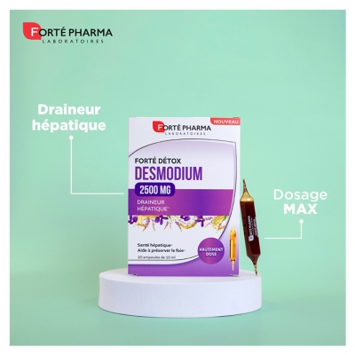 Forté Pharma Forté Détox Desmodium 2500 mg Draineur Hépatique 20 Ampoules