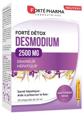 Forté Pharma Forté Détox Desmodium 2500 mg Draineur Hépatique 20 Ampoules