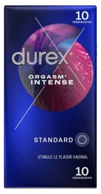 Durex Orgasm Intense 10 Préservatifs Lubrifiés Avec Gel et Texture Stimulantes