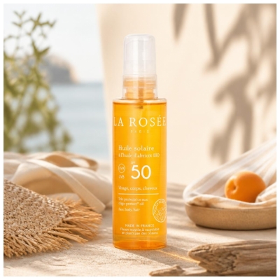La Rosée Huile Solaire Spf50 à l'Huile d'Abricot Bio