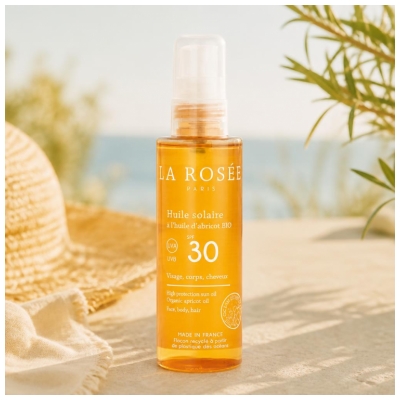 La Rosée Huile Solaire Spf30 à l'Huile d'Abricot Bio