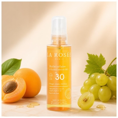 La Rosée Huile Solaire Spf30 à l'Huile d'Abricot Bio