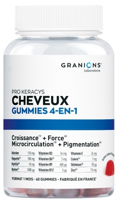 Granions Pro Keracys Cheveux 4en1 Arôme Fruits des Bois 60 Gummies