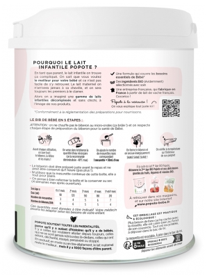 Popote Lait Infantile Le 1er Âge de 0 à 6 Mois Bio 800 g