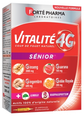 Forté Pharma Vitalité 4G Sénior 20 Ampoules Énergisantes