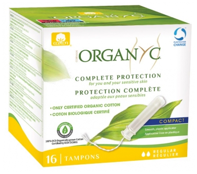 Organyc Protection Complète 16 Tampons avec Applicateur Peaux Sensibles