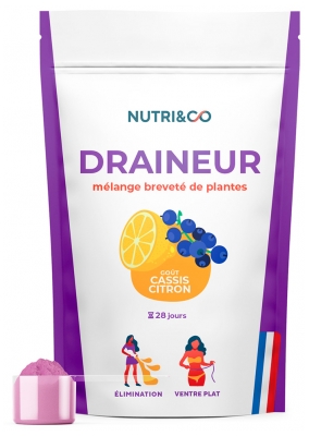 Nutri&Co Draineur aux Extraits de Plantes Breveté Goût Cassis-Citron 100 g 