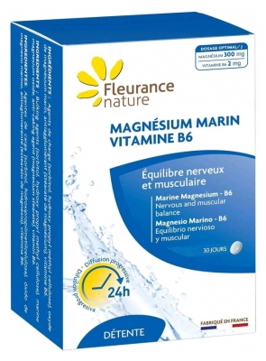 Fleurance Nature Magnésium Marin - Vitamine B6 30 Jours 60 Comprimés