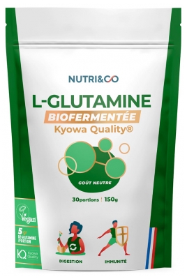Nutri&Co L-Glutamine en Poudre Bio-Fermentée Goût Neutre 150 g 