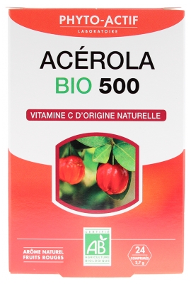 Phyto-Actif Acerola 500 Vitamine C Bio 24 Comprimés