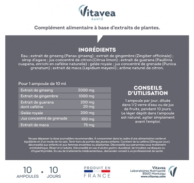 Vitavea Force G Stimulant Performances Physiques 10 Unités