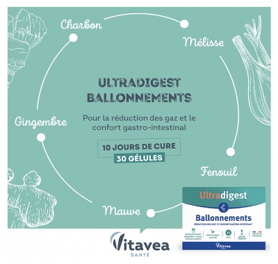 Vitavea Ultradigest Ballonnements - Réduit Les Tensions Abdominales - Fenouil - 20 Gélules