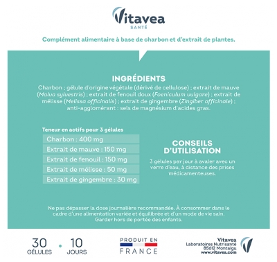 Vitavea Ultradigest Ballonnements - Réduit Les Tensions Abdominales - Fenouil - 20 Gélules
